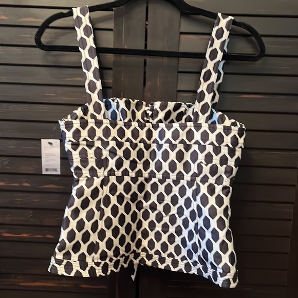 DIANEvonFURSTENBERG  Avalon Corset Top Jungle Diamond Black - Size 4 - Picture 2 of 9